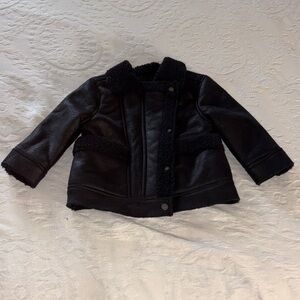BNWOT Black Faux Shearling Unisex Biker Jacket No Longer Sold In Stores